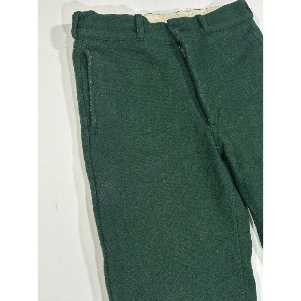 Vintage 60s 70s Kittery Trading Post Heavy Wool Hunting Pants Forest Green 30x36